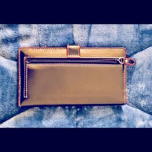 Lodis Black Leather Bifold Checkbook Clutch Wallet